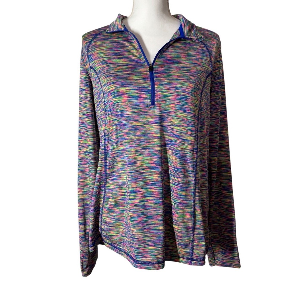 Xersion Multicolor Space Dye Quarter-Zip Pullover (Size L)‎
